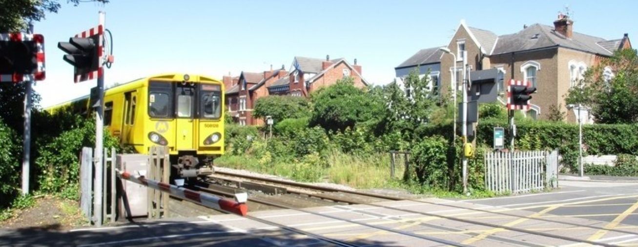 The railway crossing at Crescent Road in Birkdale in Southport