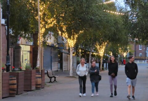 Crosby Village sparkles after being lit up with tens of thousands of new lights by IllumiDex