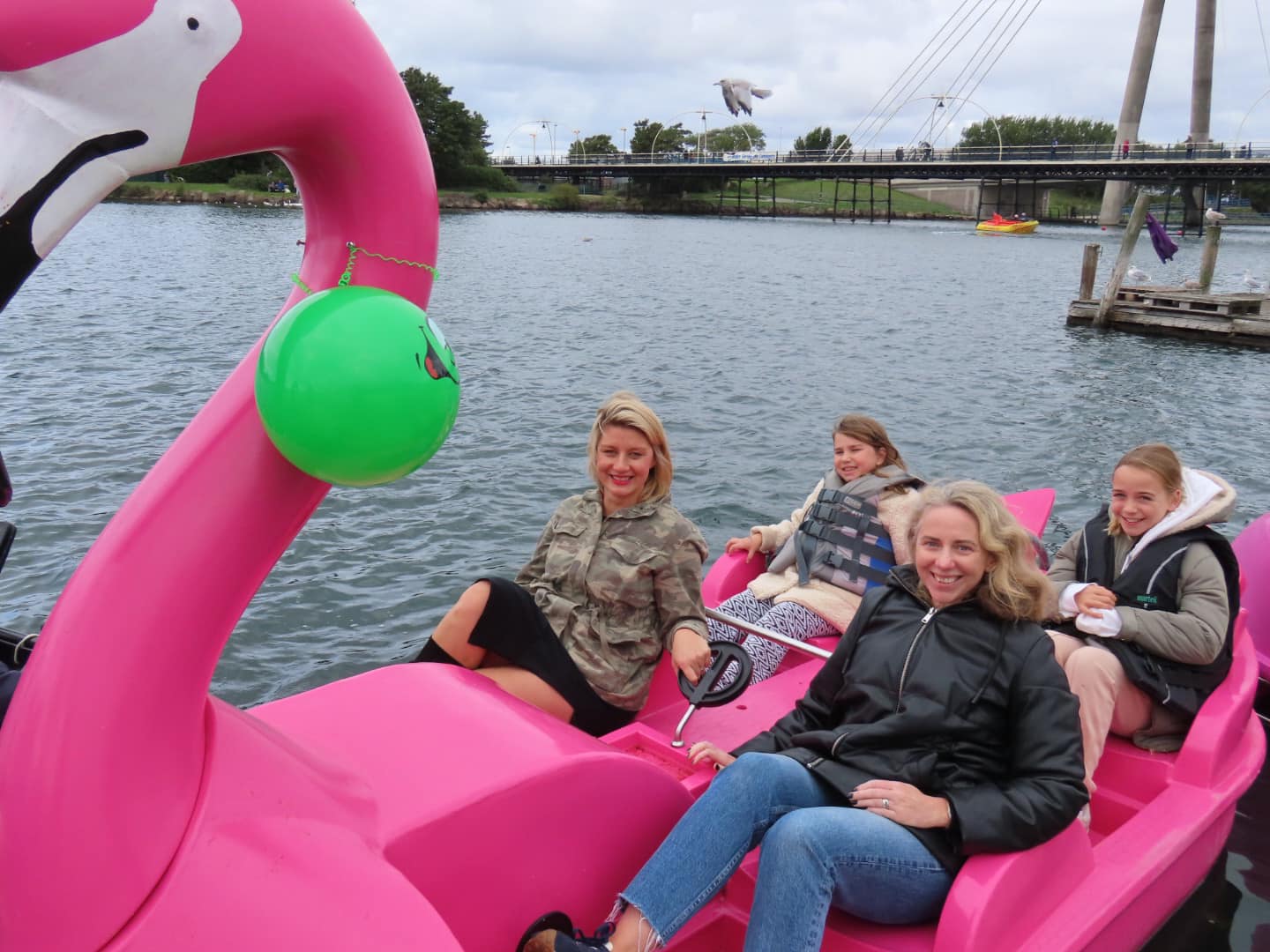 The Rotary Club of Southport staged a Purple Flamingo, Purple for Pedalo race on the Marine Lake in Southport. Photo by Andrew Brown Media
