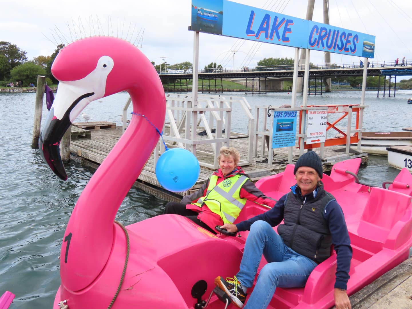 The Rotary Club of Southport staged a Purple Flamingo, Purple for Pedalo race on the Marine Lake in Southport. Photo by Andrew Brown Media