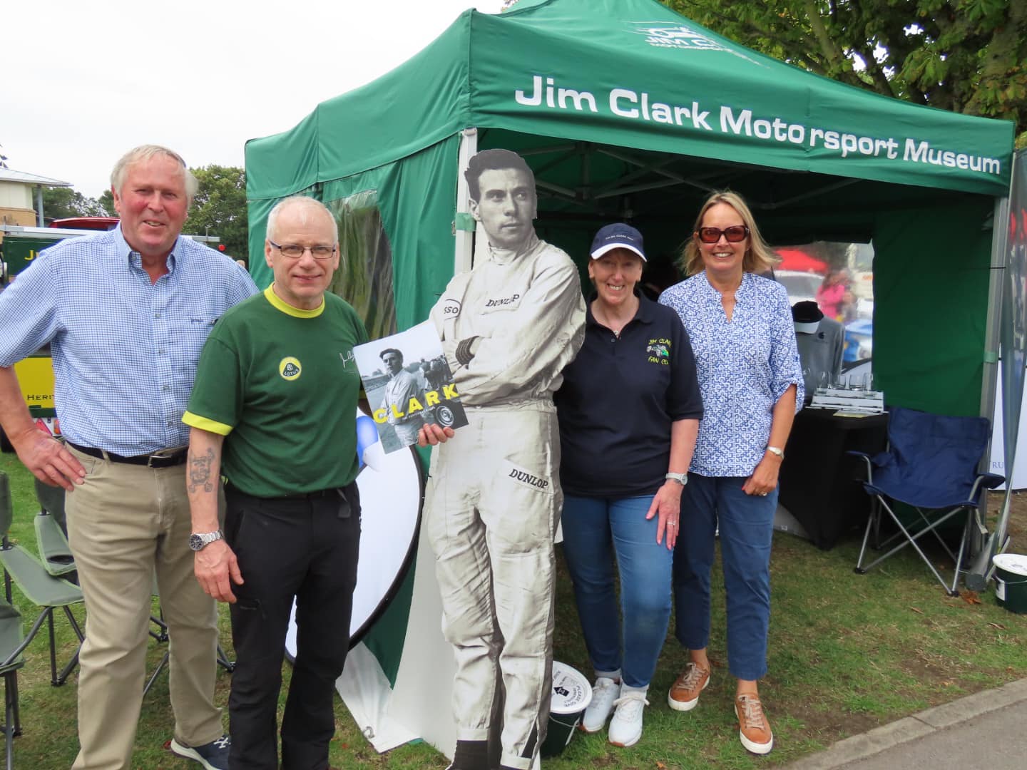 Some real motor racing history at Southport Classic & Speed 2022 at Victoria Park where they were celebrating British motor racing legend Jim Clark, who won the Indy 500 and 25 Grand Prix - including one at Aintree 60 years ago, in 1962. Here is Jims nephew, Ian Calder, with the 1962 trophy, plus Jim Clark Trust trustee Lawrence Johnston, Marion Phillips, and Alison Calder. Photo by Andrew Brown Media