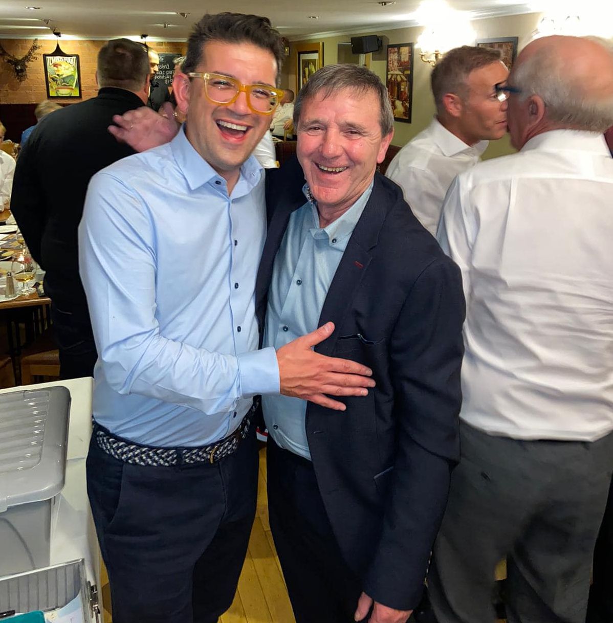 Neil Gokcen (left) hosted a fundraising Sportsmans Dinner at Auberge restaurant in Southport to raise money for The Larks / Marina Dalglish Appeal in memory of his wife Catherine
