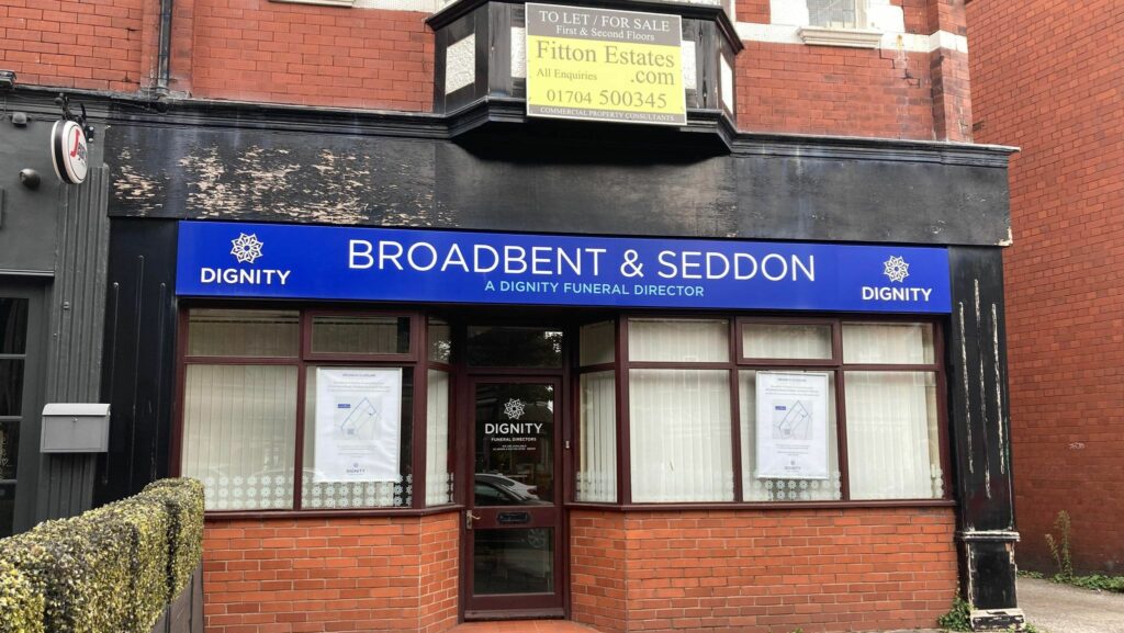 Broadbent & Seddon funeral directors in Birkdale Village in Southport has closed. Photo by Andrew Brown Media
