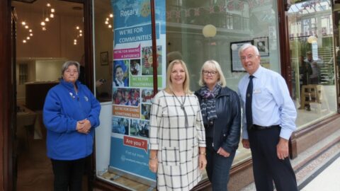 Pop-up Rotary shop reopens at Wayfarers Arcade in Southport selling art by John Duffy MBE