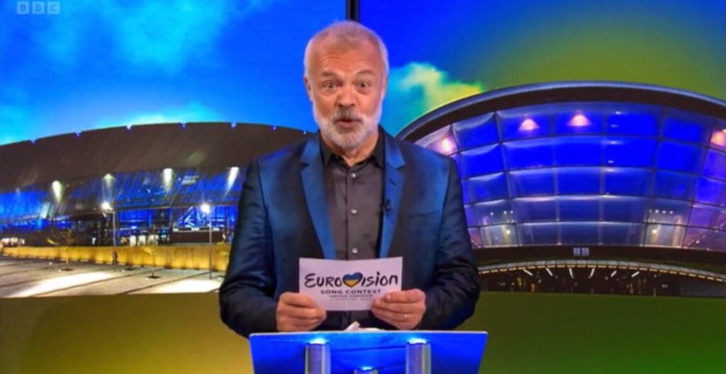 Graham Norton announces Liverpool as the host of the 2023 Eurovision song contest on the BBC One Show