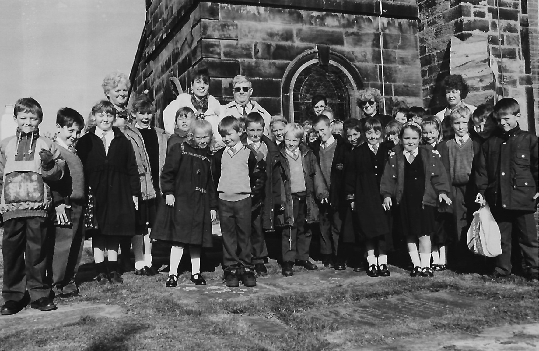 Southport in November 1994. Youngsters enjoy a walk at St Cuthbert's Church in Churchtown in Southport
