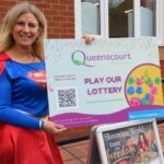 Southport Slimming World Consultant Dee Wright supports Queenscourt Lottery. Photo by Andrew Brown Media