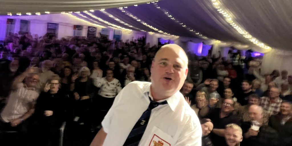 Al Murray on stage at Southport Comedy Festival 2022