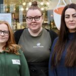 Barklays dog friendly cafe in Churchtown in Southport. Jess Prescott, Caroline Bimpson and Lesley Morgan-Macbain. Photo by Andrew Brown Media