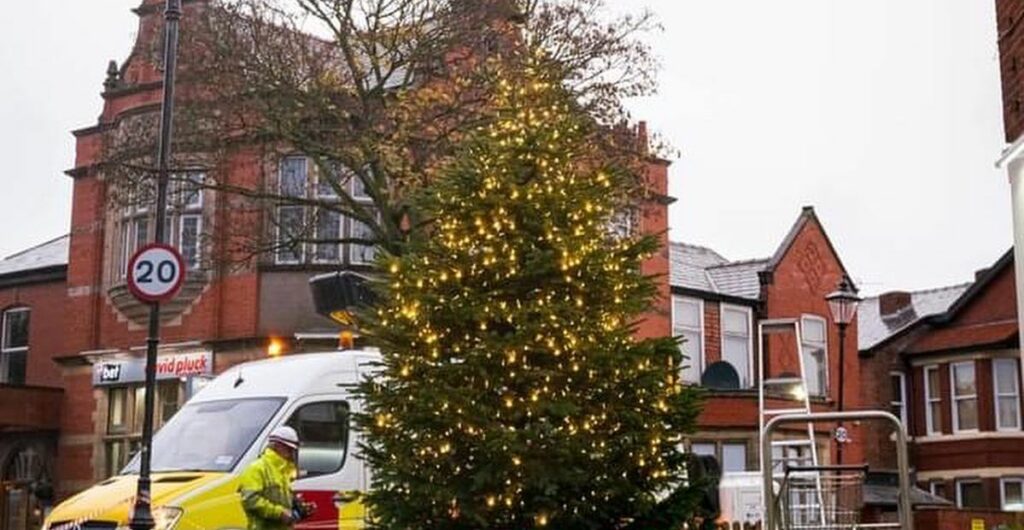 The Christmas tree in Birkdale Village. Photo by Birkdale Civic Society