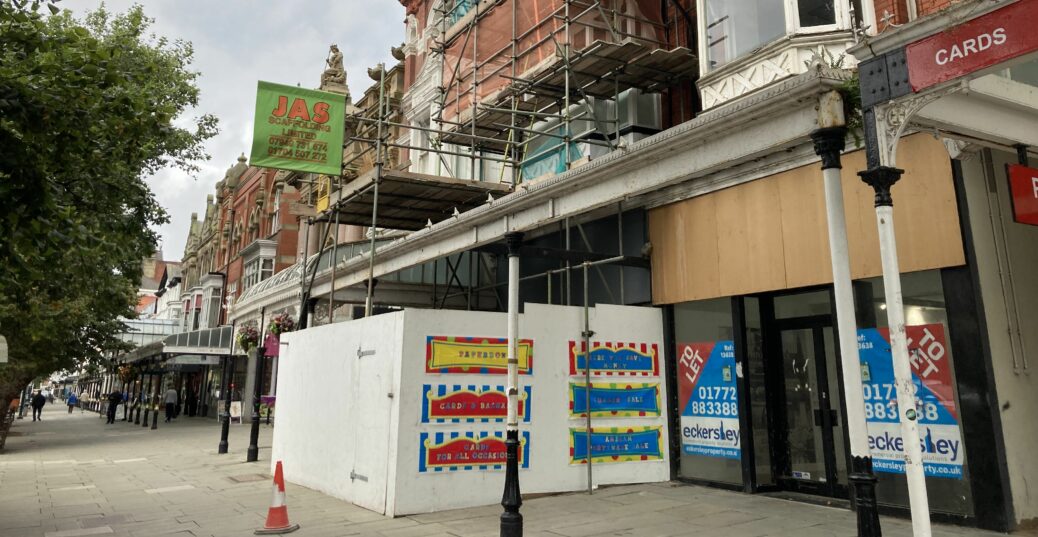 The site of the new climbing wall on Lord Street in Southport. Photo by Andrew Brown Media