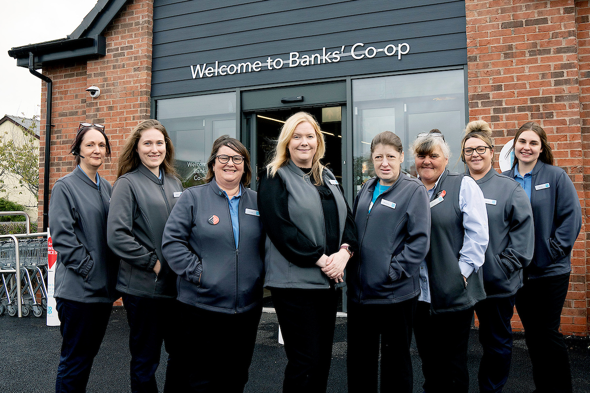 Co-Op Banks.  Picture shows manager Helen Faichney, centre, with staff members L-R: Michelle Povey, Rachel Brown, Linda Johnson, Michelle Hopgood, Allison Foy, Lianne MacDonald and Molly Pendleton