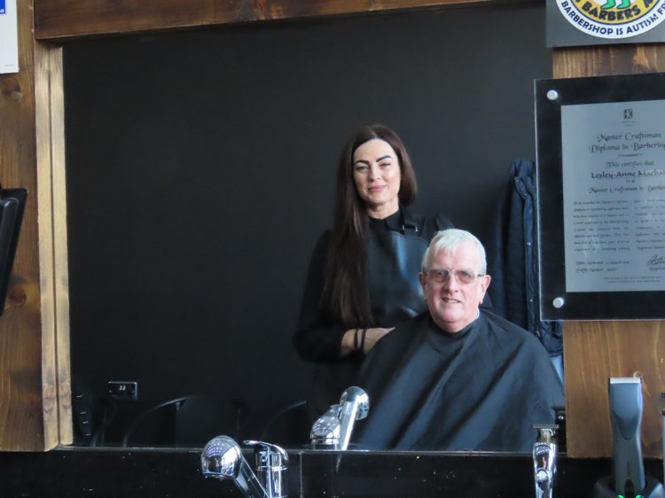 Mojos Barbers in Churchtown in Southport is now open. It is owned by Lesley Morgan-Macbain. Her first customer was Nick Owen, husband of Monica Owen, who owned Monica Frances hairdressers on the site between 1967 and 2008. Photo by Andrew Brown Media