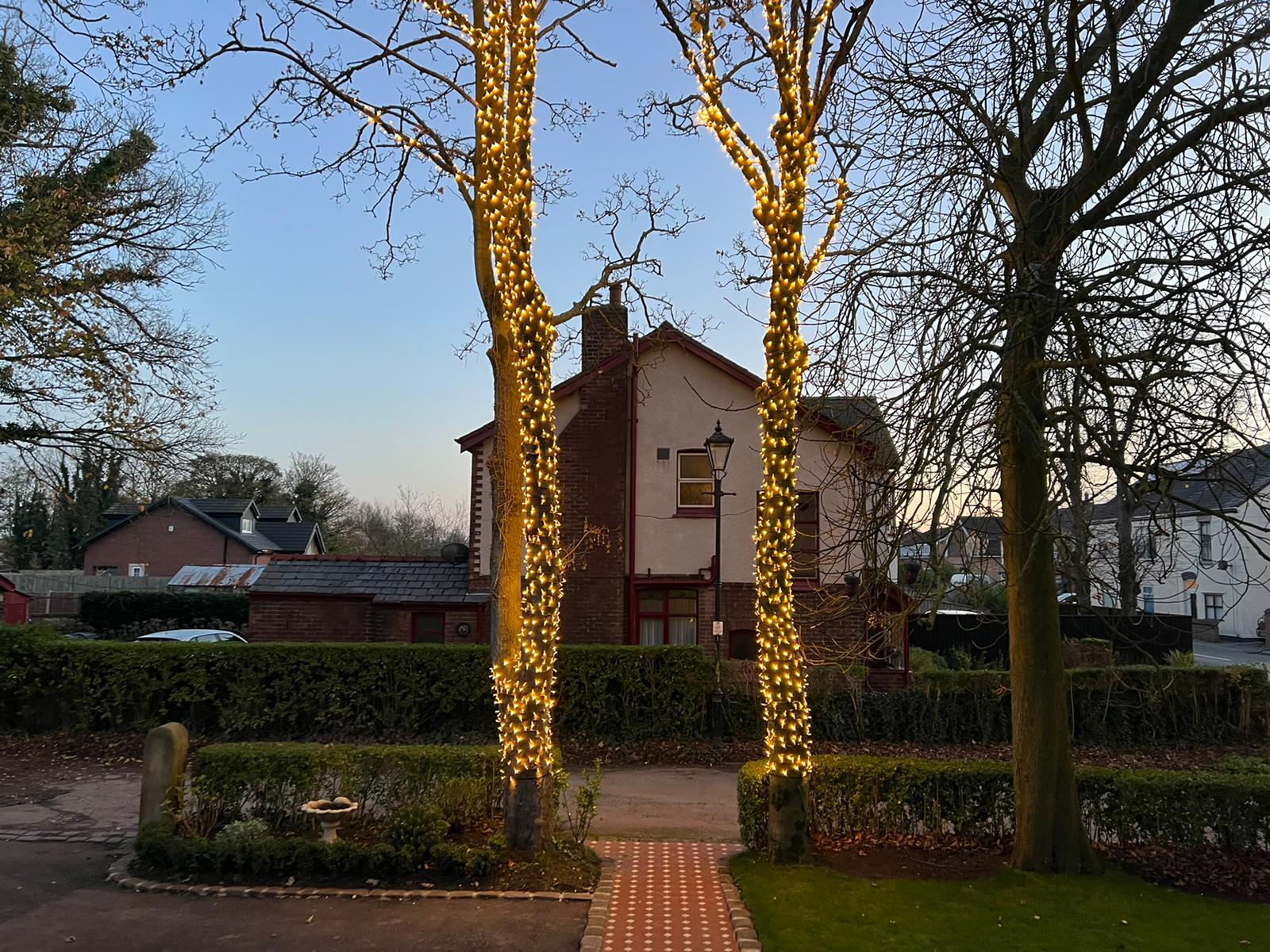 A beautifully renovated home in Hesketh Bank in Lancashire has brought huge smiles to peoples faces thanks to over 20,000 lights in the trees outside which were installed by IllumiDex UK Ltd