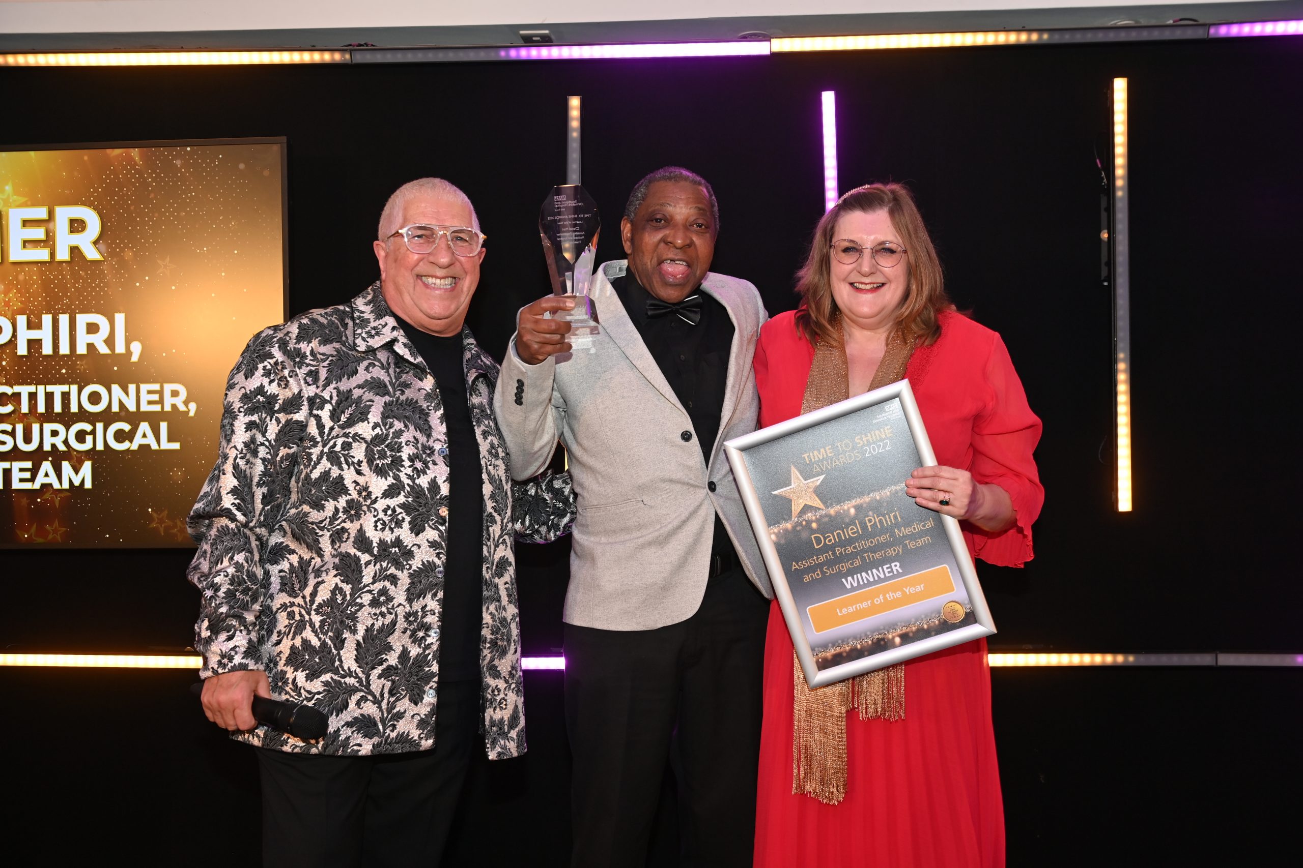 NHS heroes from across Southport and Ormskirk Hospital NHS Trust have been honoured at the 2022 Time to Shine Awards. The Learner of the Year award was presented to Daniel Phiri, Assistant Practitioner, Medical and Surgical Therapy Team