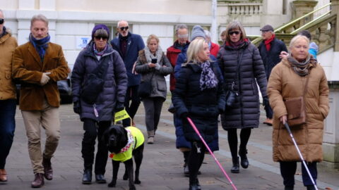Councillors walk ‘blind’ in Southport town centre to better understand needs of partially sighted people