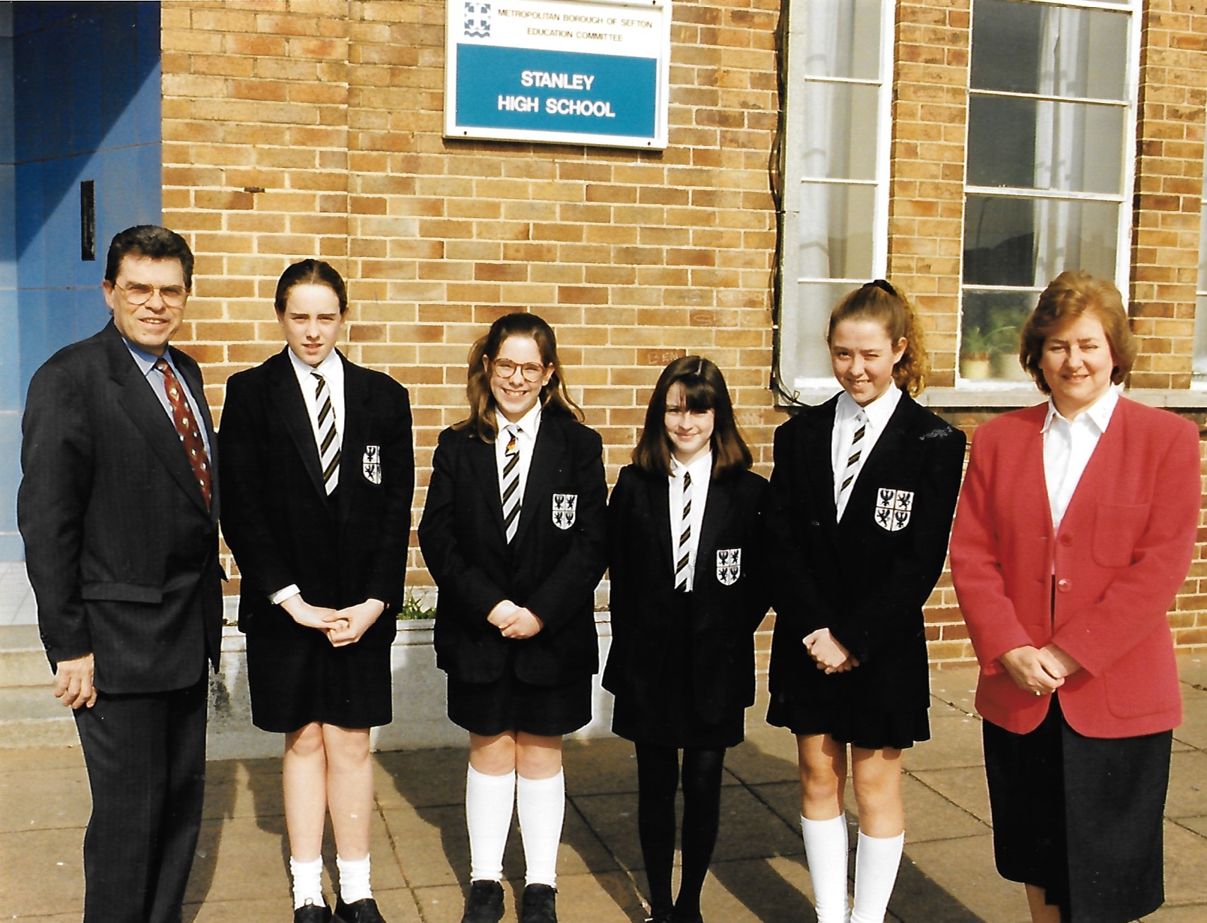 Students at Stanley High School in Southport in April 1995