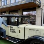 Classic car enthusiast Simon Shrouder has raised vital funds for the Race Against Dementia charity by giving people rides in Southport town centre in his 1931 Austin 16/6. Photo by Andrew Brown Media