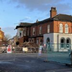 Work takes place to demolish The George pub in Southport and replace it with a new Co-Op convenience store. Photo by Martin Rowe