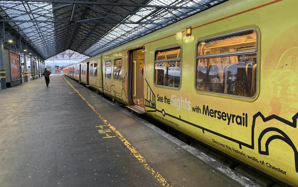 A Merseyrail train at Southport Train Station. Photo by Andrew Brown Media