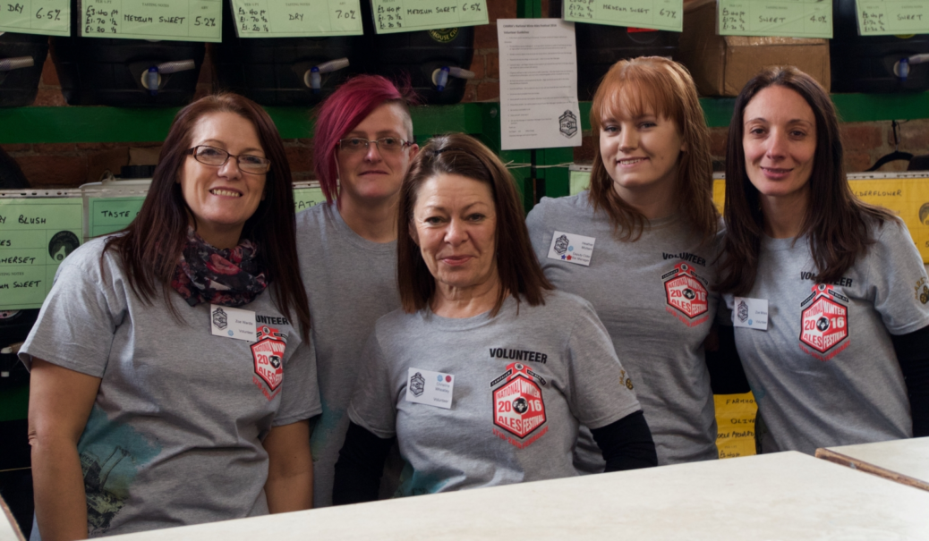 Women volunteers at CAMRA's National Winter Ale Festival