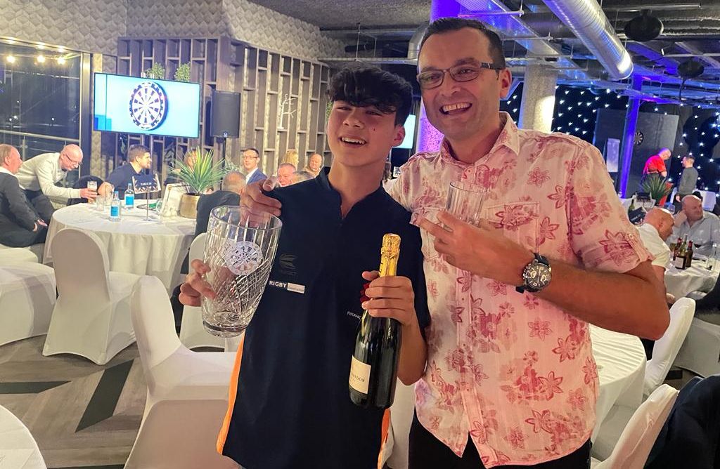 Jack 'The Heat' Peet, 14, from Marshside in Southport raised the heat at a darts themed testimonial dinner for Southport FC manager, Liam Watson
