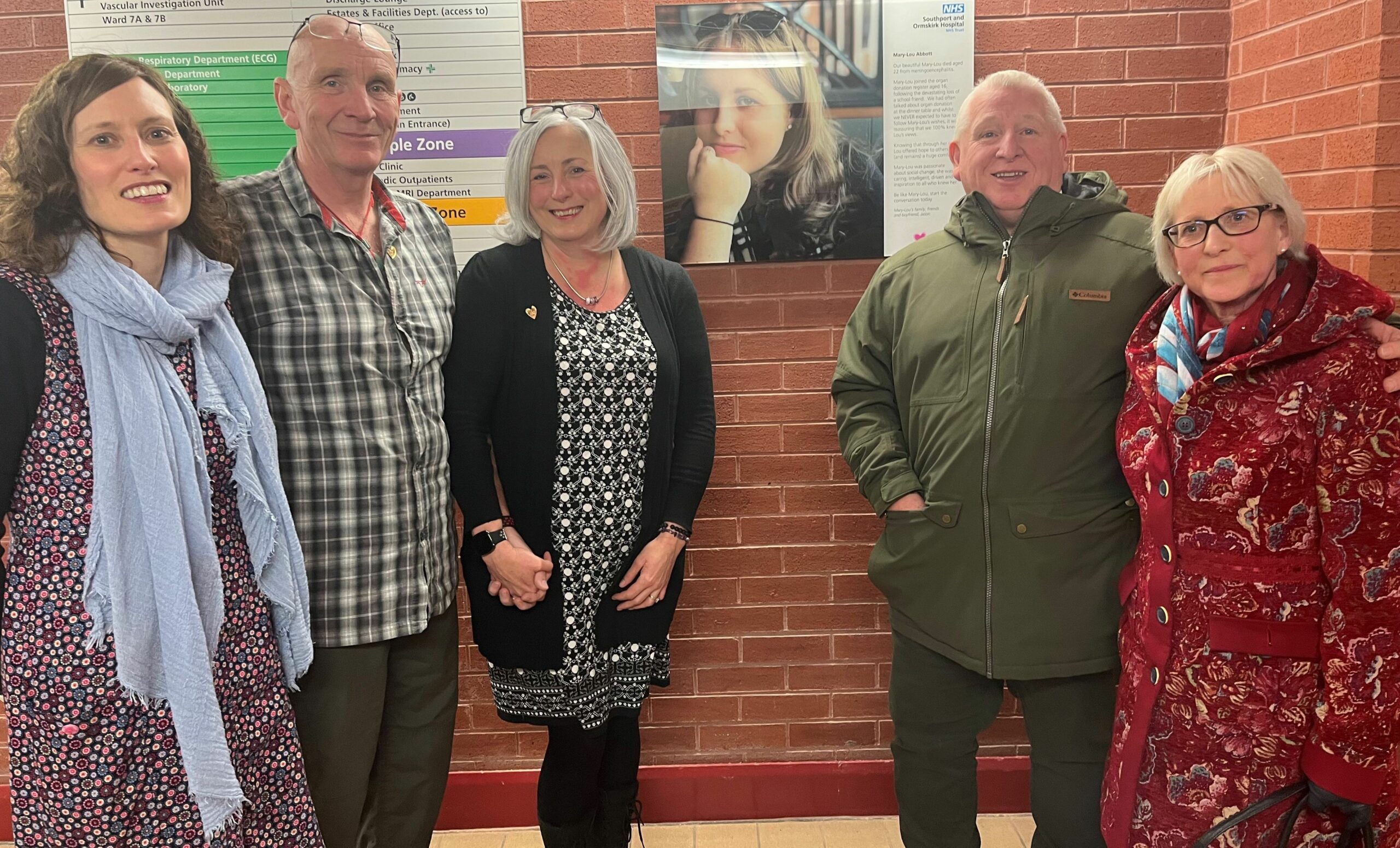 A poignant photograph to remember Mary-Lou Abbott who donated her organs after dying at the age of just 22 in 2020 is now on display at Southport Hospital to promote the national organ donation campaign. Members of Mary-Lous Abbotts family at the unveiling of her photo which is now on display at Southport Hospital to promote the national organ donation campaign.