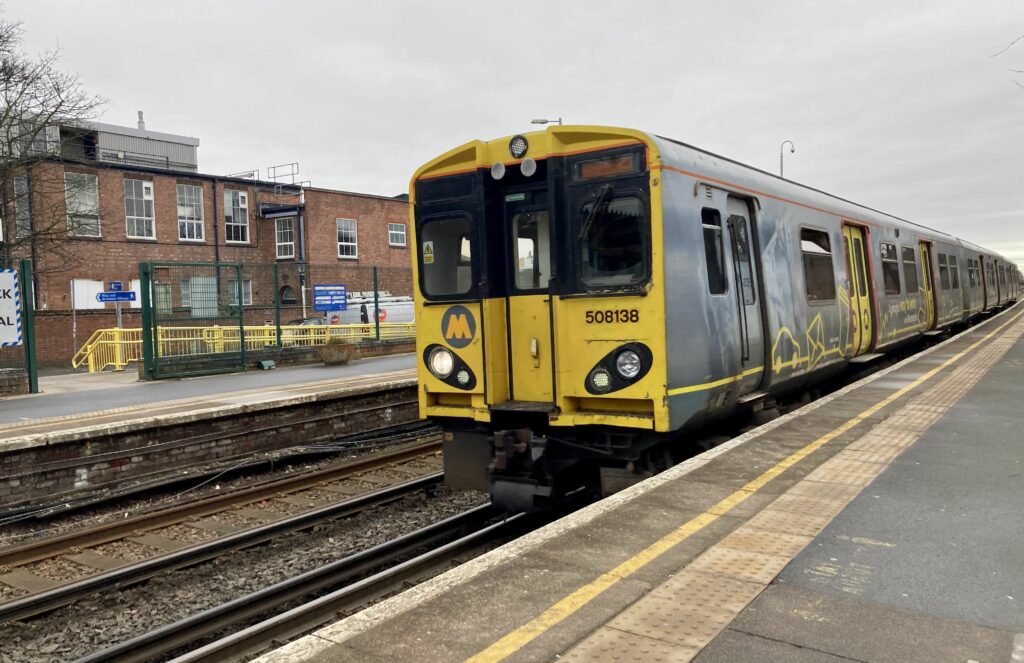 A Merseyrail train at Birkdale Train Station. Photo by Andrew Brown Media