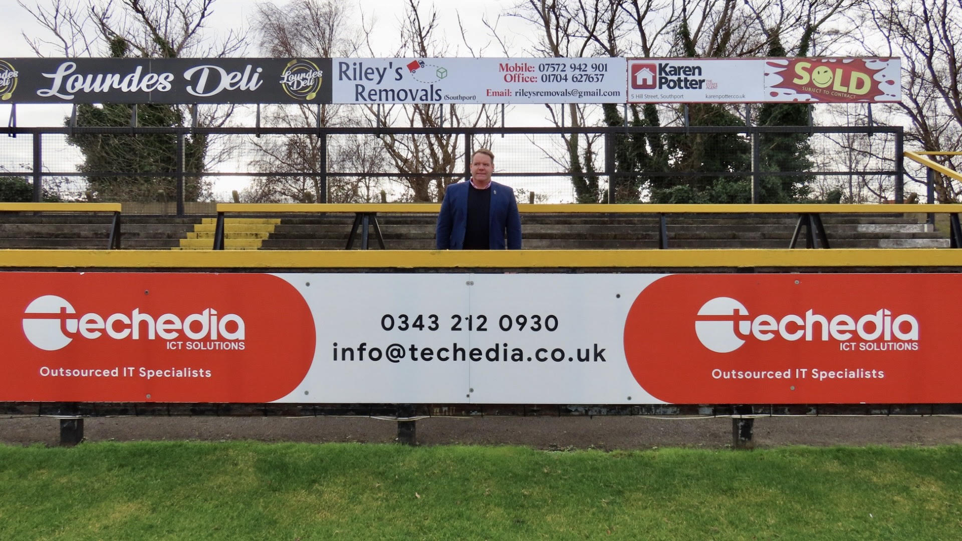 Steven Brown is supporting local companies with sponsorship opportunities at Southport Football Club. Photo by Andrew Brown Media