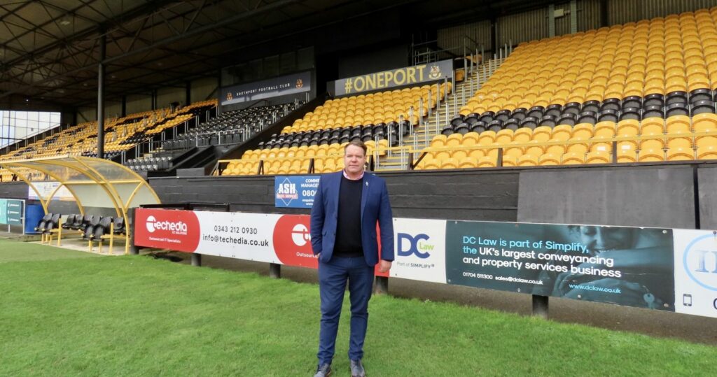Steven Brown is supporting local companies with sponsorship opportunities at Southport Football Club. Photo by Andrew Brown Media