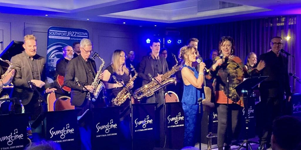Swingtime Big Band Feat. Liane Carroll and Emma Holcroft at Southport Jazz Festival. Photo by Andrew Brown Media