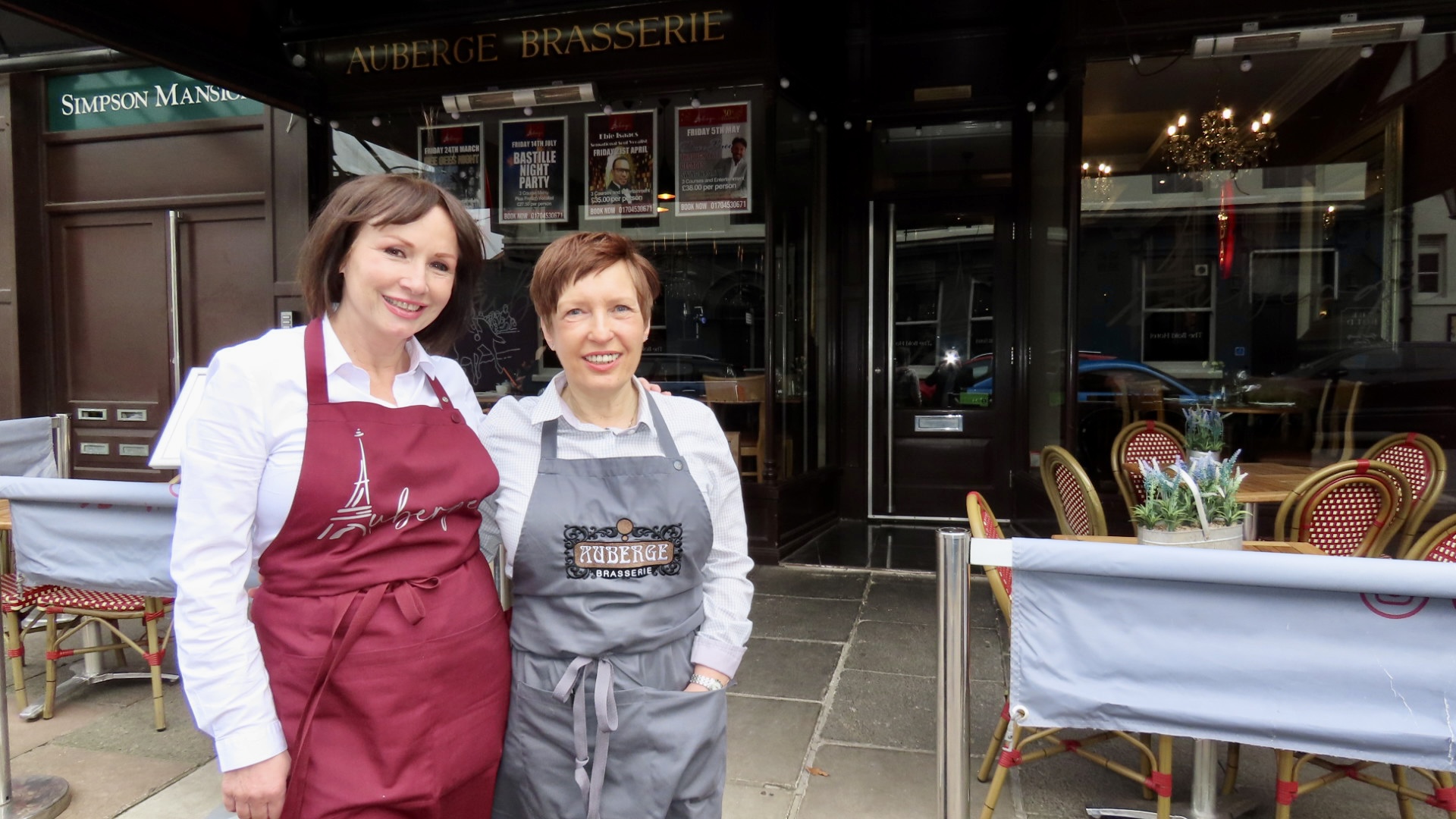 Owner Julie McMahon (left) and Manager Linda Burnside (right) at Auberge Brasserie in Southport. Photo by Andrew Brown Media