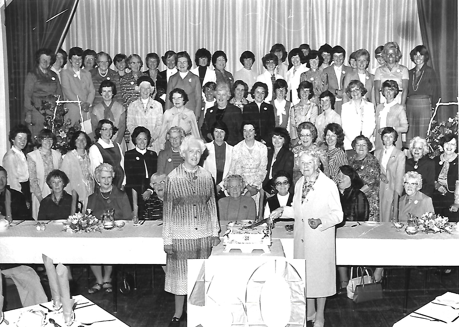 Members of the Brentwood Old Girls' Association enjoy a 50th birthday celebration in Southport in May 1982, as they cut the celebratory cake
