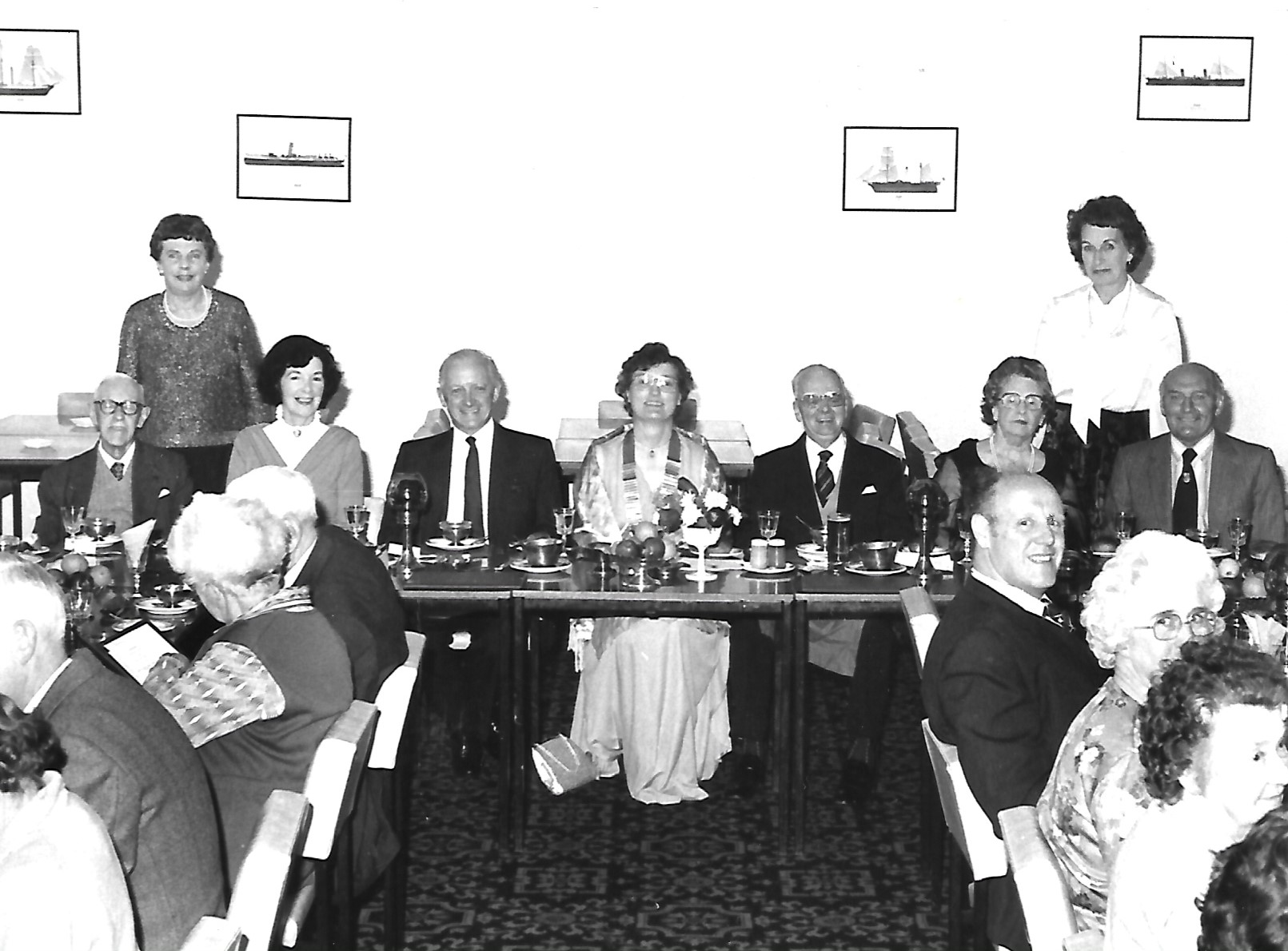 Southport organists enjoy a dinner in May 1982,. 