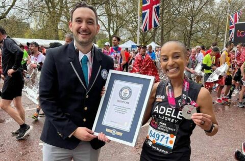 Adele Roberts sets Guinness World Record at London Marathon inspired by ‘cancer warriors and NHS heroes’
