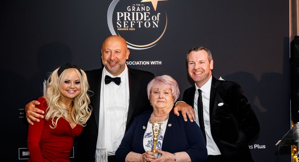 Kath Wison of Southport Lifeboat third left) won the main Pride of Sefrton Award. She is pictured with (from left): Claire Simmo, Andrew Mikhail and Fraser Dainton. Photo by Kevin Brown Photography