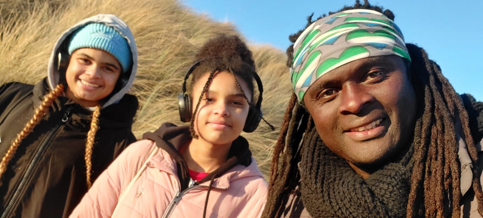 Sam Jalloh with daughters Sierra and Sahara