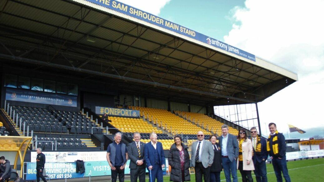 The main stand at Southport Football Club has been named after long-time supporter Sam Shrouder