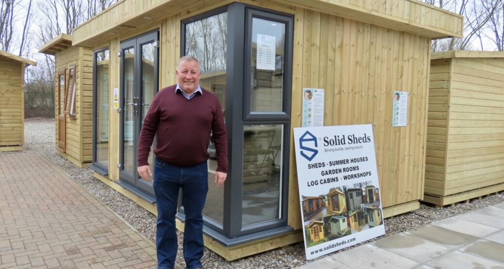 Solid Sheds CEO Andy Hayes at the new Solid Sheds outlet at Dobbies Garden Centre in Southport. Photo by Andrew Brown Media
