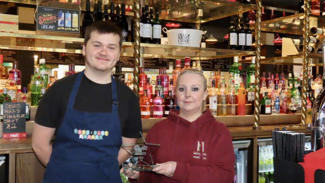 Southport Market Bar Manager Lisa Birch and Aiden Christian. Photo by Andrew Brown Stand Up For Southport