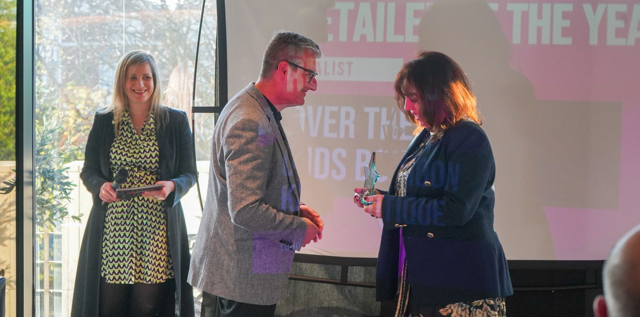 The 2023 Your Southport Stars Awards, organised by Southport BID, was held at The Vincent Hotel in Southport. Tina Bulmer from Over The Moon Kids Boutiaue collects the Finalist Award from Southport BID Chair Dan Taylor and Chief Executive Rachel Fitzgerald. Photo by Bertie Cunningham