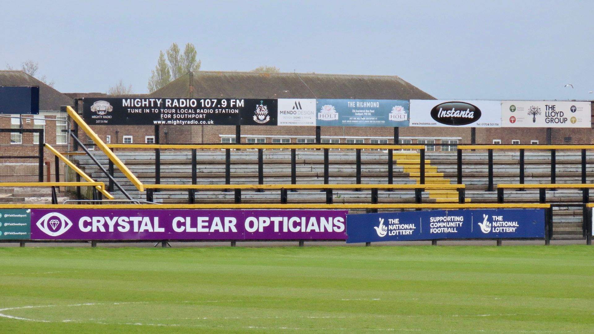 Crystal Clear Opticians in Southport are backing Southport Football Club. Neil Mattack, Paula McKeown and Marta Garrod from Crystal Clear. Photo by Andrew Brown of Stand Up For Southport