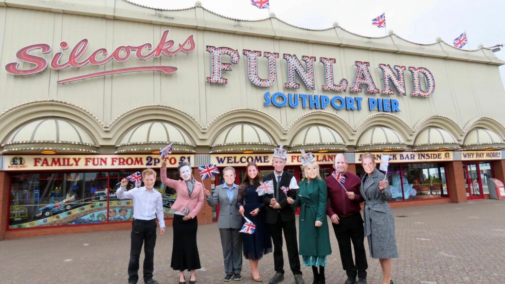 Silcock Leisure Group is flying the flag to celebrate the Coronation of King Charles III this Bank Holiday Weekend. Photo by Andrew Brown Stand Up For Southport