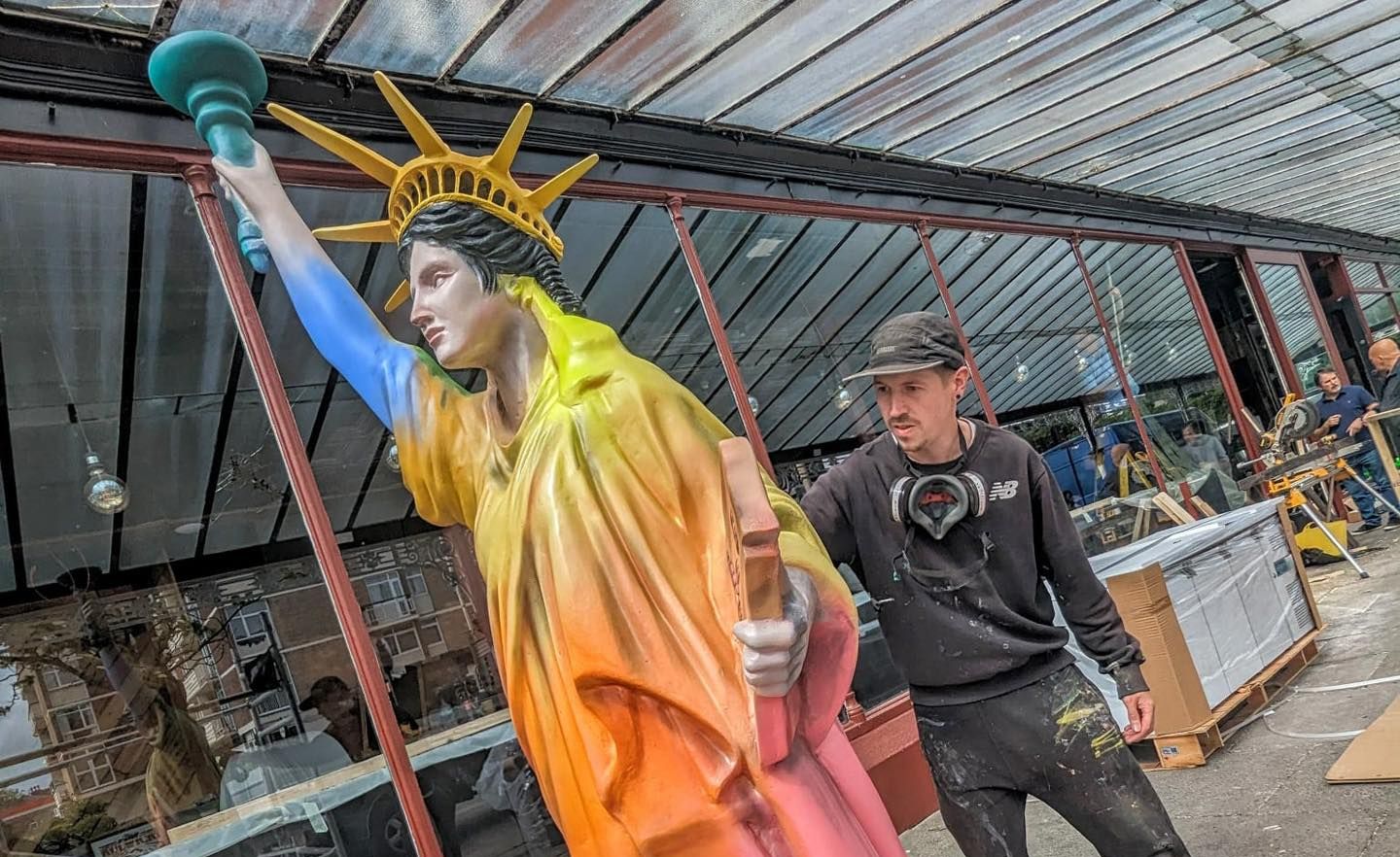 Southport's new Top Gun themed bar, Mavericks, includes a replica Statue Of Liberty