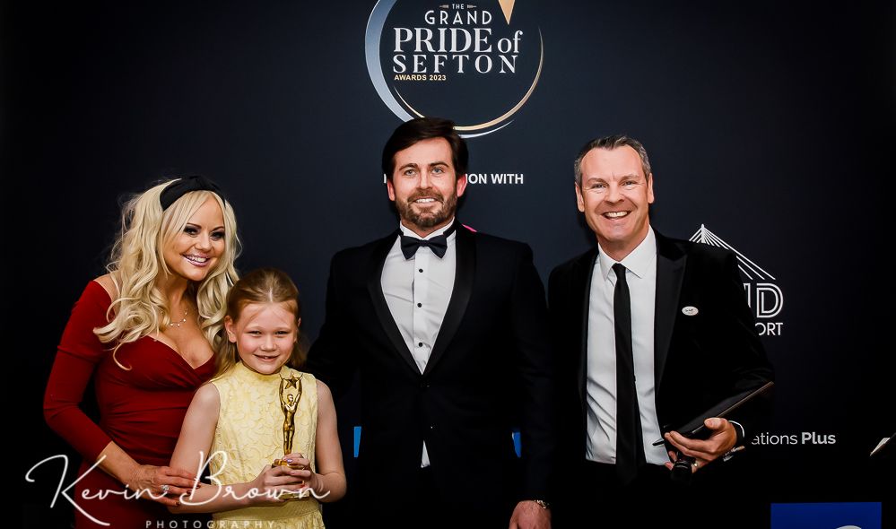 England kickboxing international and British Taekwondo champion Isabella Dixon celebrated her 10th birthday at the Pride Of Sefton Awards by winning the Sefton Young Sportsperson Of The Year Award, sponsored by DT Hughes Contractors. Photo by Kevin Brown Photography