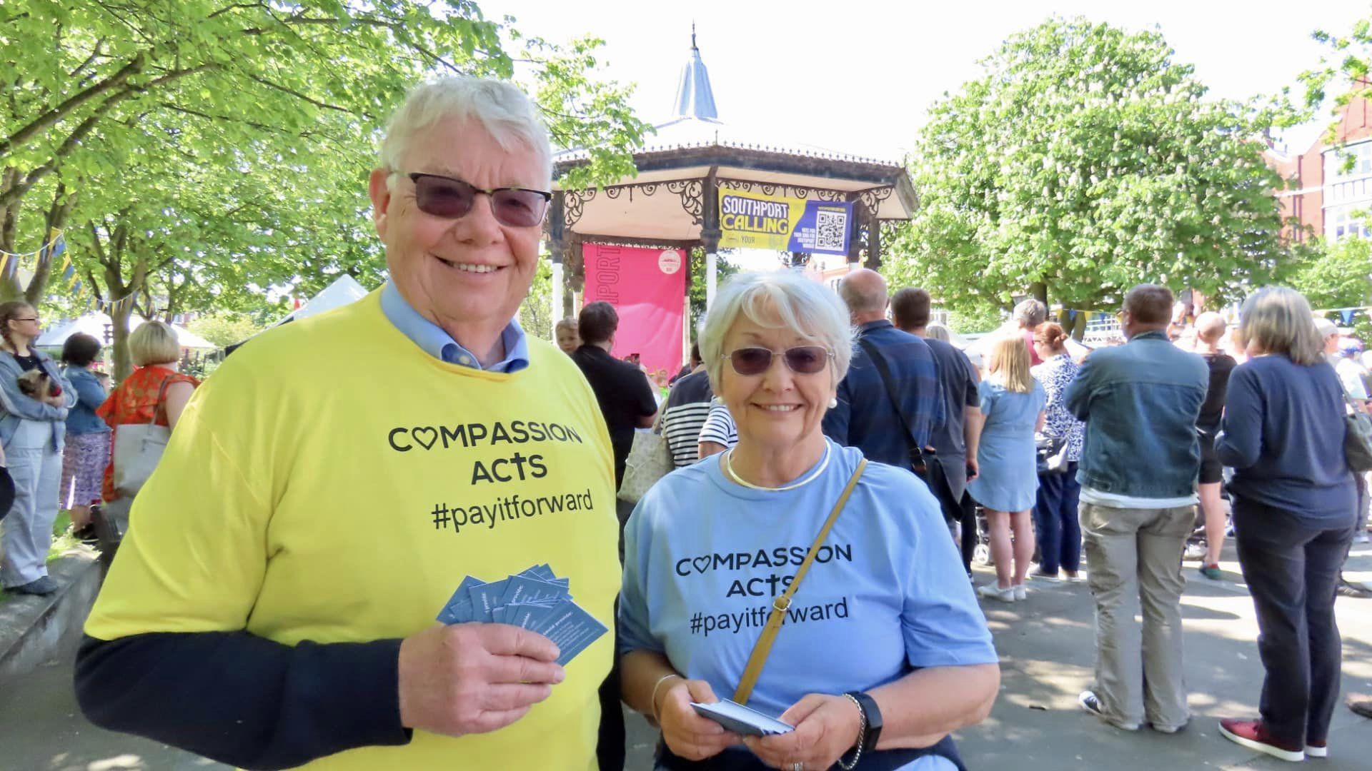 Crowds enjoyed the Southport Calling Eurovision party in Southport town centre organised by Southport BID. Volunteers from Compassion Acts