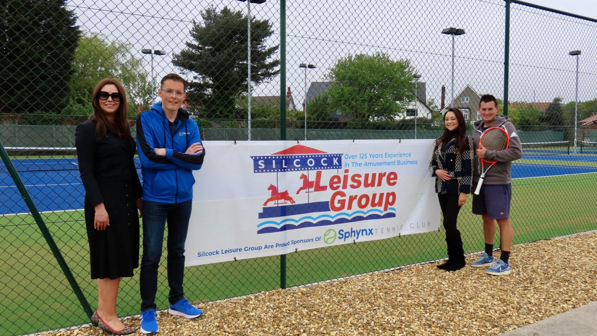 Over a quarter of a million pounds has been invested in creating some of the best tennis courts in the North West at Sphynx Tennis Club in Southport. Jamie Blundell and Chris Parkes from the tennis club with Serena and Taryn Silcock from Silcock Leisure Group. 