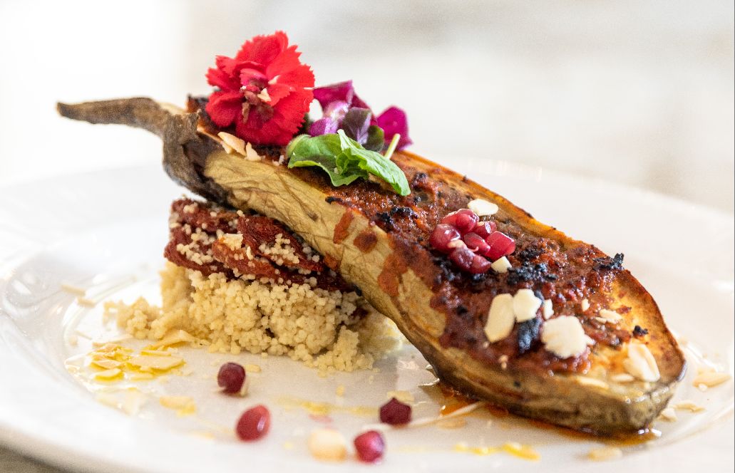 Roasted Aubergine at The White House Southport