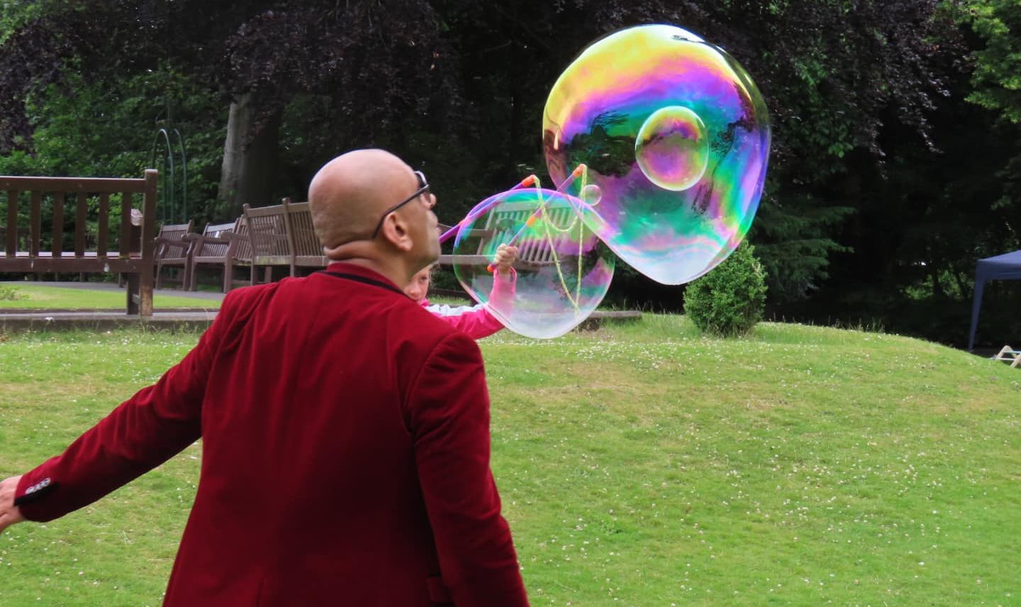 There is lots to enjoy at the Botanic Gardens Family Fun Day in Churchtown in Southport. The bubbleologist. Photo by Andrew Brown Stand Up For Southport