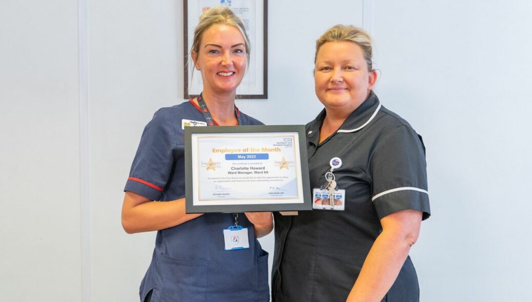 Charlotte Howard, the Ward Manager on 9A at Southport Hospital won the Trust's first Employee of the Month Award